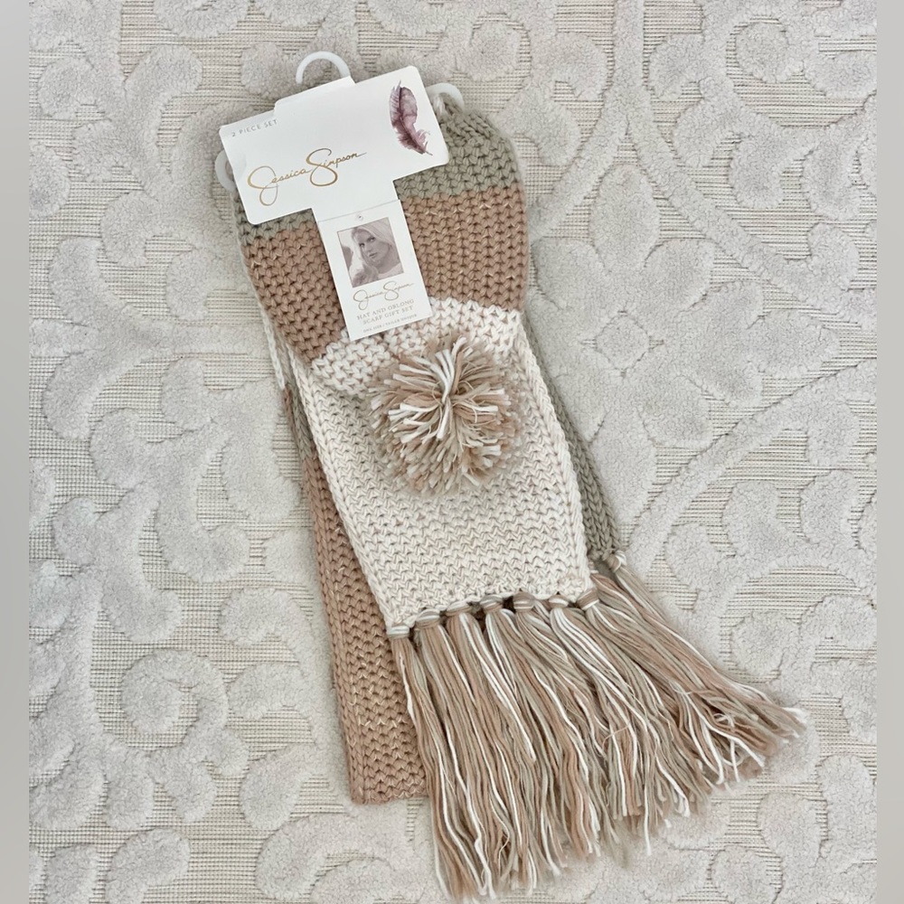 Jessica Simpson Beanie & Scarf Set